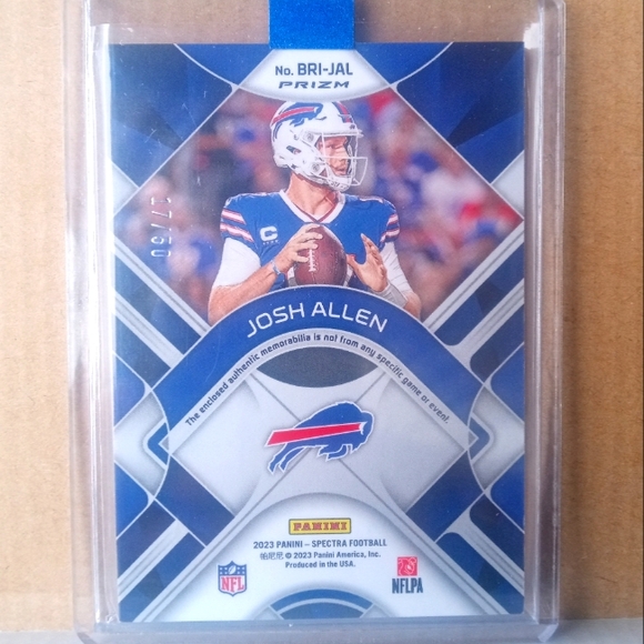 🏈🏆Josh Allen "Spectra Brilliance No Huddle Blue Patch - 17/50 Insert" Card🏆🏈 - Picture 4 of 9